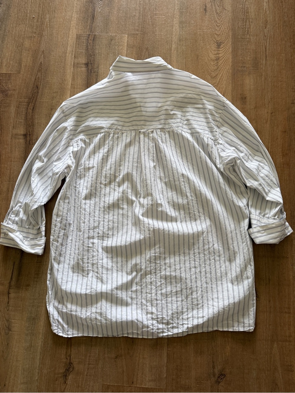 Zara White Poplin Pinstipe Button Up Shirt Minimalist Oversized Scandi M - Picture 5 of 7